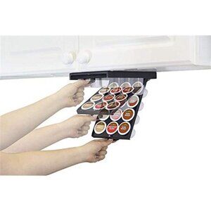 Under Cabinet K Cup Holder 12 Pod Coffee Storage Organizer No Drill
